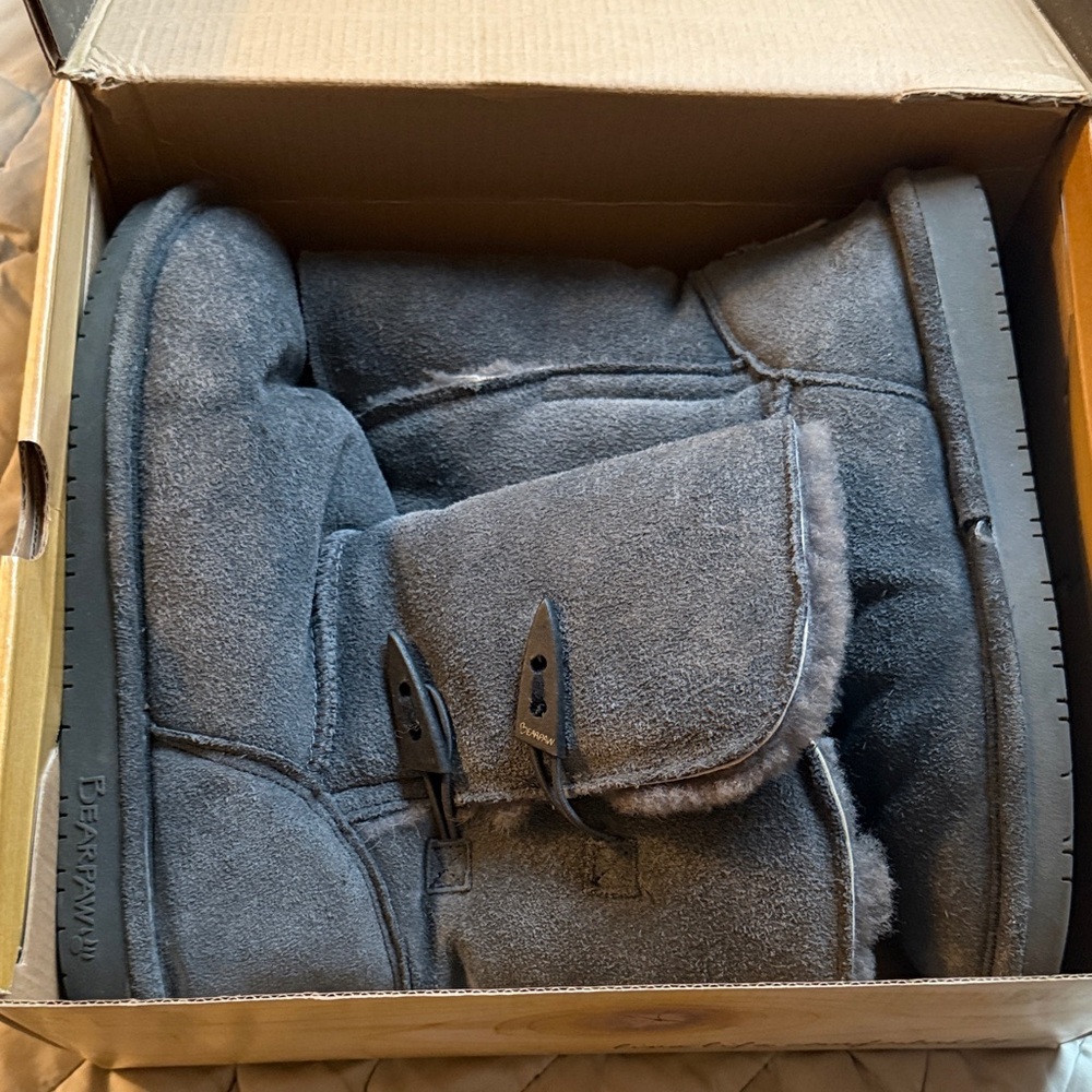 BearPaw Charcoal Suede Boots